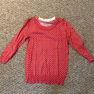 J. Crew Sweater in pink/white dot